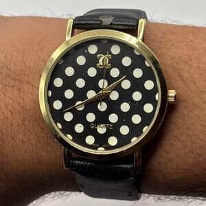 Gold & Black Poke A Dot Men's Watch
